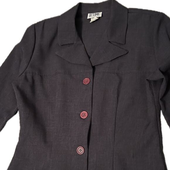 Vintage Chocolate Brown Peaked Collar Blazer Jacket / Medium - Picture 2 of 4